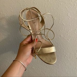 Aldo Gold Strappy Heels Size 8.5